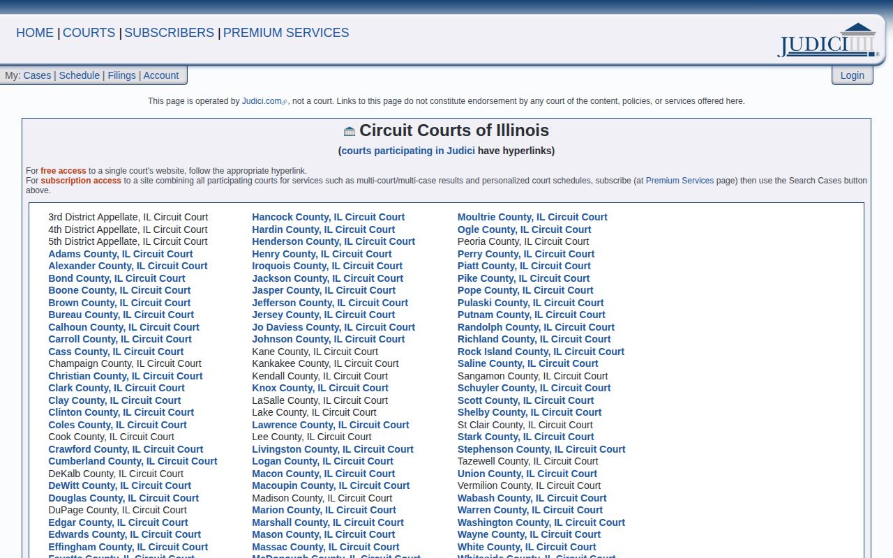 Judici search for Stephenson County release court records